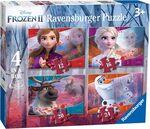 Four Disney Frozen II puzzles with various number of pieces