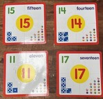 Learning numbers 20 cards with 5 interlocking pieces as puzzles