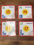Learning numbers 20 cards with 5 interlocking pieces as puzzles
