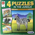 Four jungle animals puzzles with various number of pieces