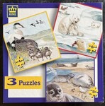 Three Arctic animals puzzles with various number of pieces