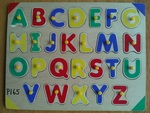 Wooden abc puzzle board