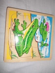 Layered frog with a lily pad puzzle