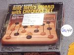 Wooden Checkers & 9 Mens Morris
