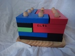 Wooden square stacking puzzle