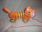 Wooden pull along cat