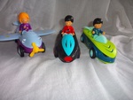 Conny Cloudy, Sam Speedy & Dave Divey click and play vehicles
