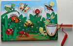 Magnetic Wooden Bug-Catching Game