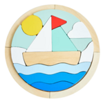 Wooden Block Boat 14pc Puzzle 