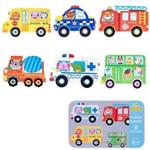 Vehicles 3-6pc Puzzle Tin