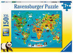 Animal World Map XXL 150pc Puzzle 
