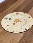 Round Wooden Solar System Puzzle