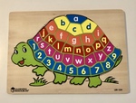 Wooden Number & Alphabet Tray Puzzle - Tortoise
