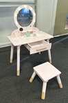 Light Up Wooden Vanity Table with stool and 3 accessories 