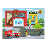 P2406: Melissa & Doug See & Hear Sound Puzzle Around The Fire Station 8 Pieces