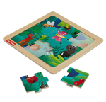 Wooden Jigsaw Puzzle Jungle Theme for Toddlers & Preschool Kids, 9 Wood Pieces