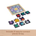 Wooden Jigsaw Puzzle Solar System Theme for Toddlers & Preschool Kids, 9 Wood Pieces
