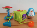 Hape Musical Penguin Wobbler, Oombee Cube - Fat Brain Toys & Miniland Baby Rain Roller