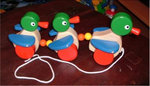 Wooden Rolling Ducks