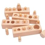R57: Montessori Cylindrical Wooden Sorting Blocks
