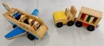 Wood Air Plane and Luggage Truck