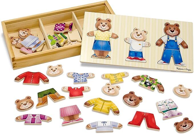 I155: Melissa & Doug - Wooden Bear Family Dress Up 