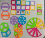 C35: Magnetic tiles- bright colurs and white tiles
