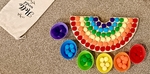 B83: Wooden rainbow Montessori- sorting pompoms