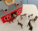 Schleich Horses with red wooden Barn