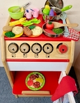 Pin Toy Stove with Food & Utensils