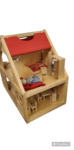 Wooden Doll House, furniture and people