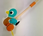 F223: Push along wooden wobble duck