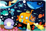 P151: Space travel- Glow in the dark puzzle 96 PCS