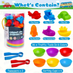 M41:  Colorful Transport Math Game And Rainbow Sensory Sorting