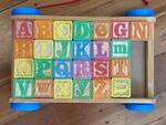 Wooden Wagon with Alphabet Blocks