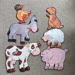 Farm Animal Floor Puzzles (set of 6 puzzles)