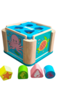 2-in-1 Sea Themed Activity Cube: Puzzles & Shapes to Sort & Fit 