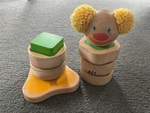 Wooden stacking clown