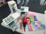 DOLLS SINK, FRIDGE, KITCHEN & BARBIE DOLL