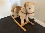 Wooden Rocking Horse with Material Cover