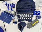 POLICE VEST, CAP and Wooden Police Set