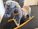 SOFT BLUE ROCKING HORSE WITH SADDLE