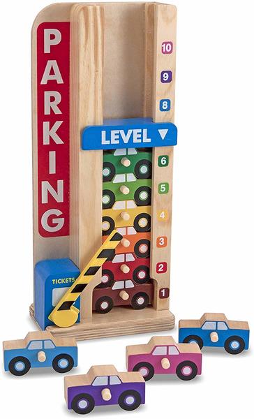 9038: Melissa & Doug Stack & Count Wooden Parking Garage