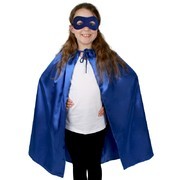 R112:  Super Hero Satin Cape & Eye Mask Set - Blue