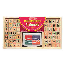 A42: Melissa & Doug Wooden Alphabet Stamp Set - 56 Stamps
