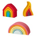 Grimms Houses, Fire, Rainbow Stacking Set