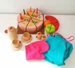 Wooden Birthday Cake and Tea Set