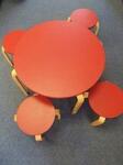Red Mocka Table & Stool Set # 2