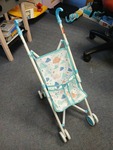 Blue and White Stroller