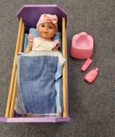 Baby Doll in Purple Crib